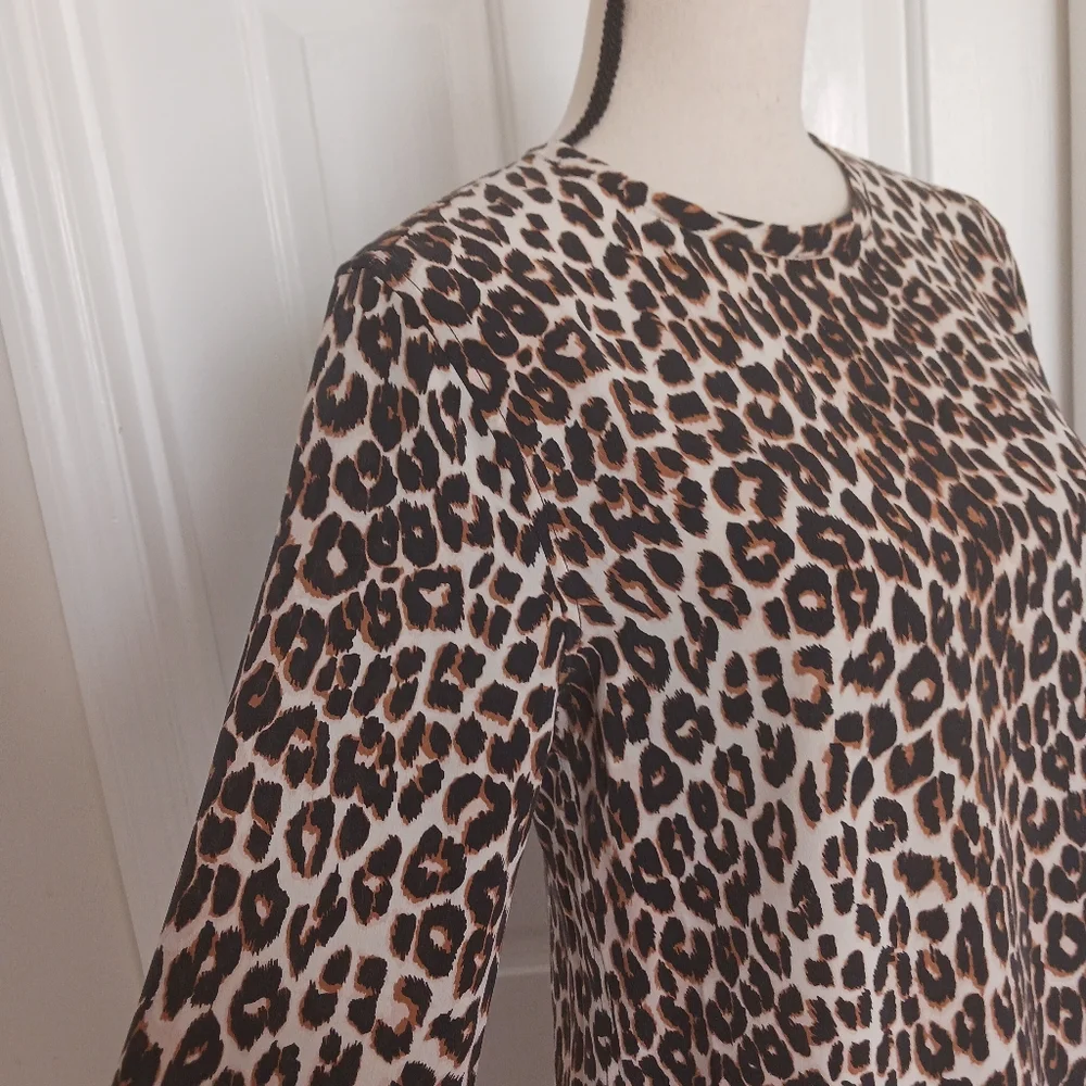 Equipment Aubrey Animal Print Silk Dress